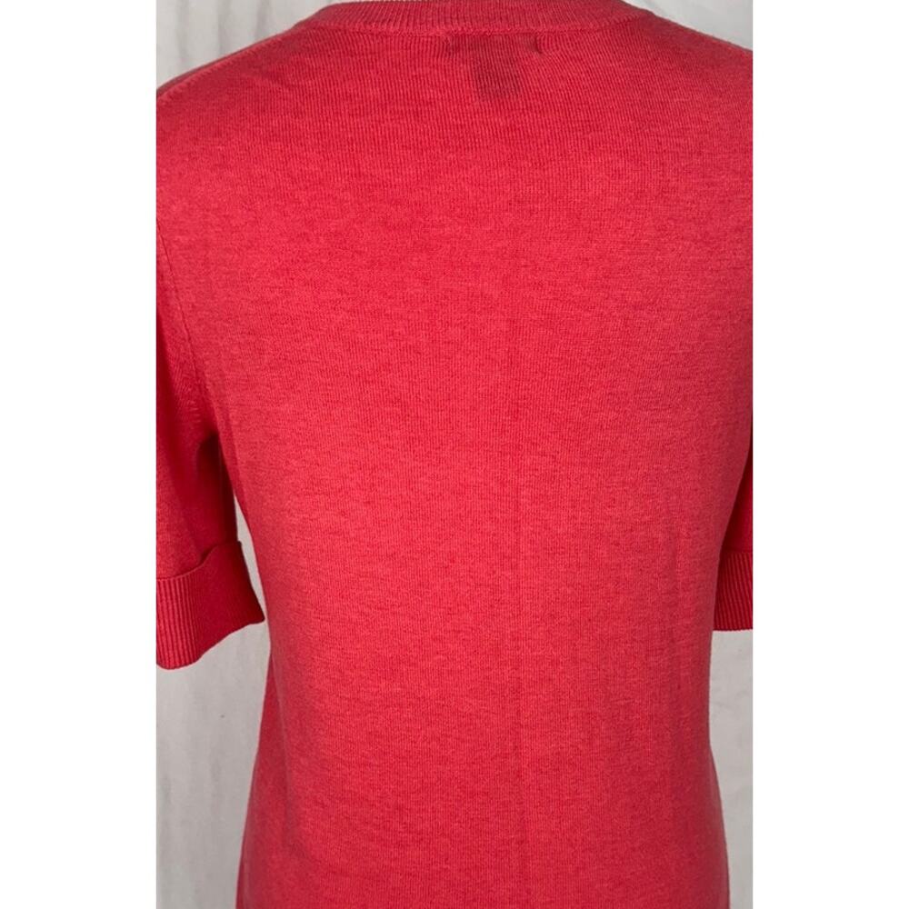 Eddie Bauer Womens Medium 3/4 Sleeve Button Front Cardigan Sweater Coral Pink - Picture 9 of 10
